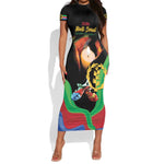 Personalized Afro-Eritrea Maelti Siwuat Short Sleeve Bodycon Dress Shida Shoes Glory To Our Martyrs Eritrea LT9
