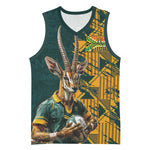 South Africa Rugby Custom Basketball Jersey Afro Springboks Mascot Sporty Version - African Pride