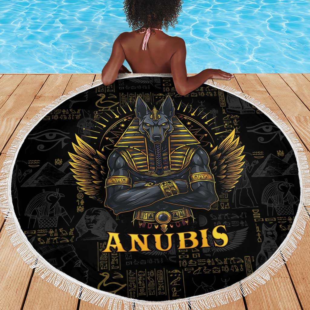Anubis Egyptian God of Death Beach Blanket
