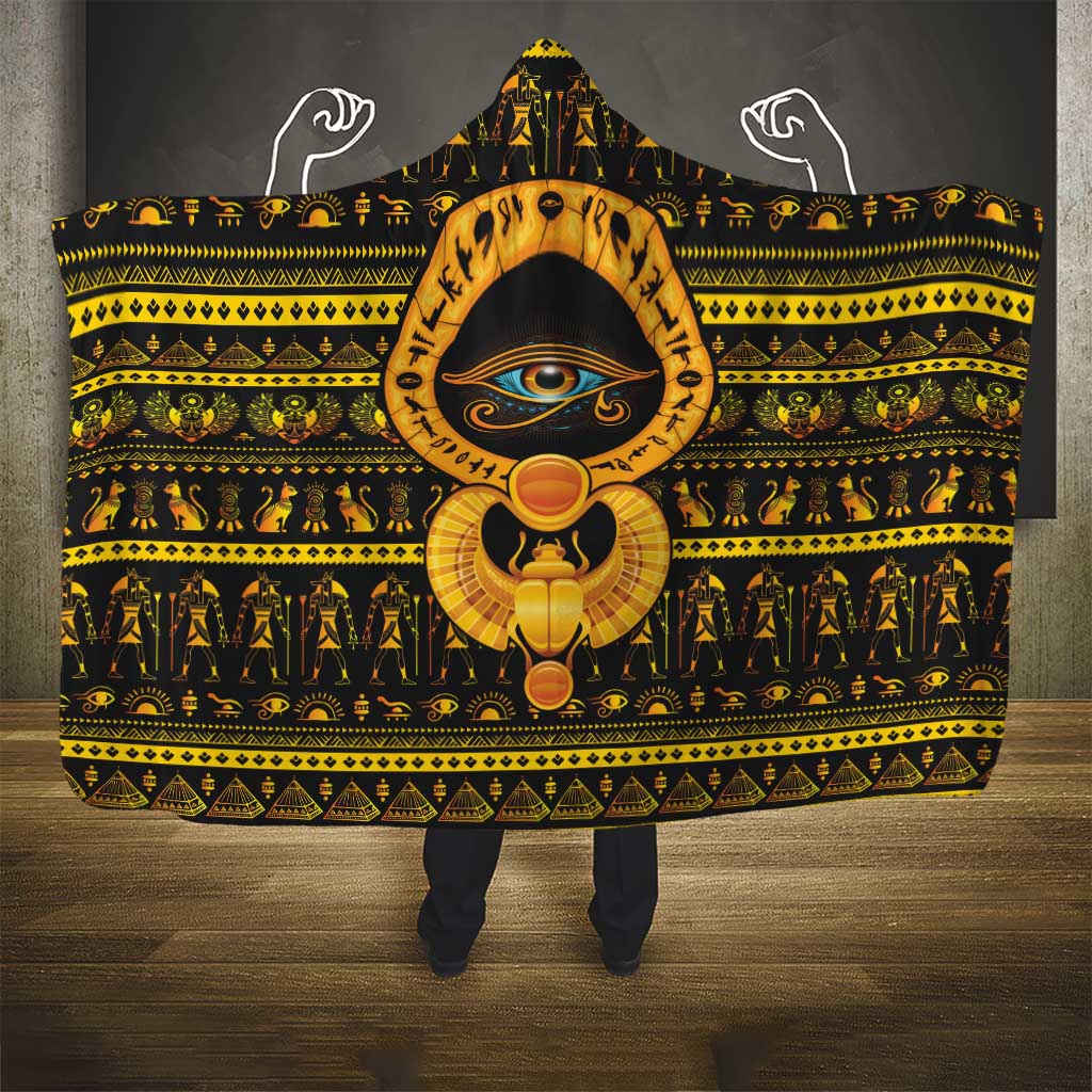 Egyptian God of The Sun Eye of Ra Hooded Blanket