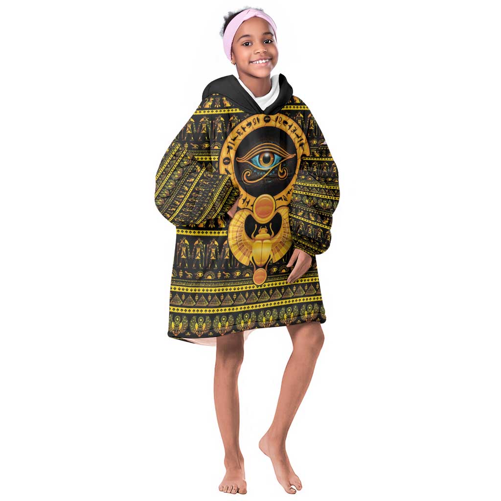 Egyptian God of The Sun Eye of Ra Kid Wearable Blanket Hoodie