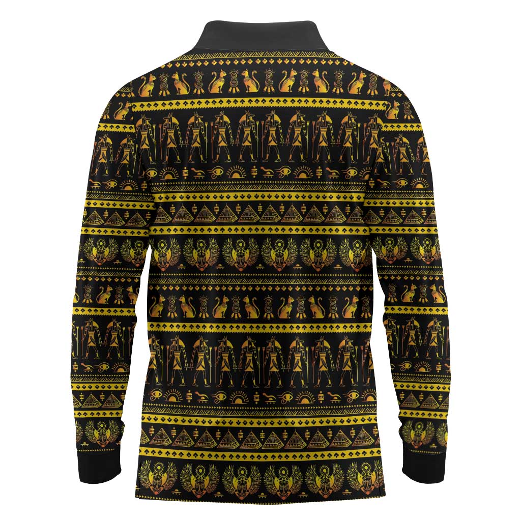 Egyptian God of The Sun Eye of Ra Long Sleeve Polo Shirt
