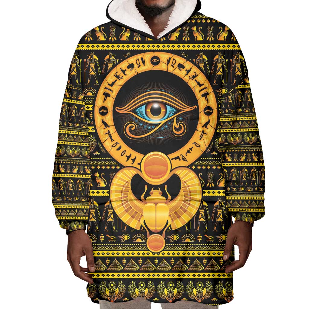 Egyptian God of The Sun Eye of Ra Wearable Blanket Hoodie
