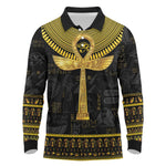 The Ankh Egyptian Hieroglyphs Long Sleeve Polo Shirt