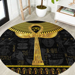 The Ankh Egyptian Hieroglyphs Round Carpet