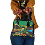 African-American Jamica Personalized Shoulder Handbag Hummingbird and Crocodiles Tropical