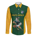 South Africa Rugby Custom Long Sleeve Button Shirt Glory Be To Springboks - African Pride