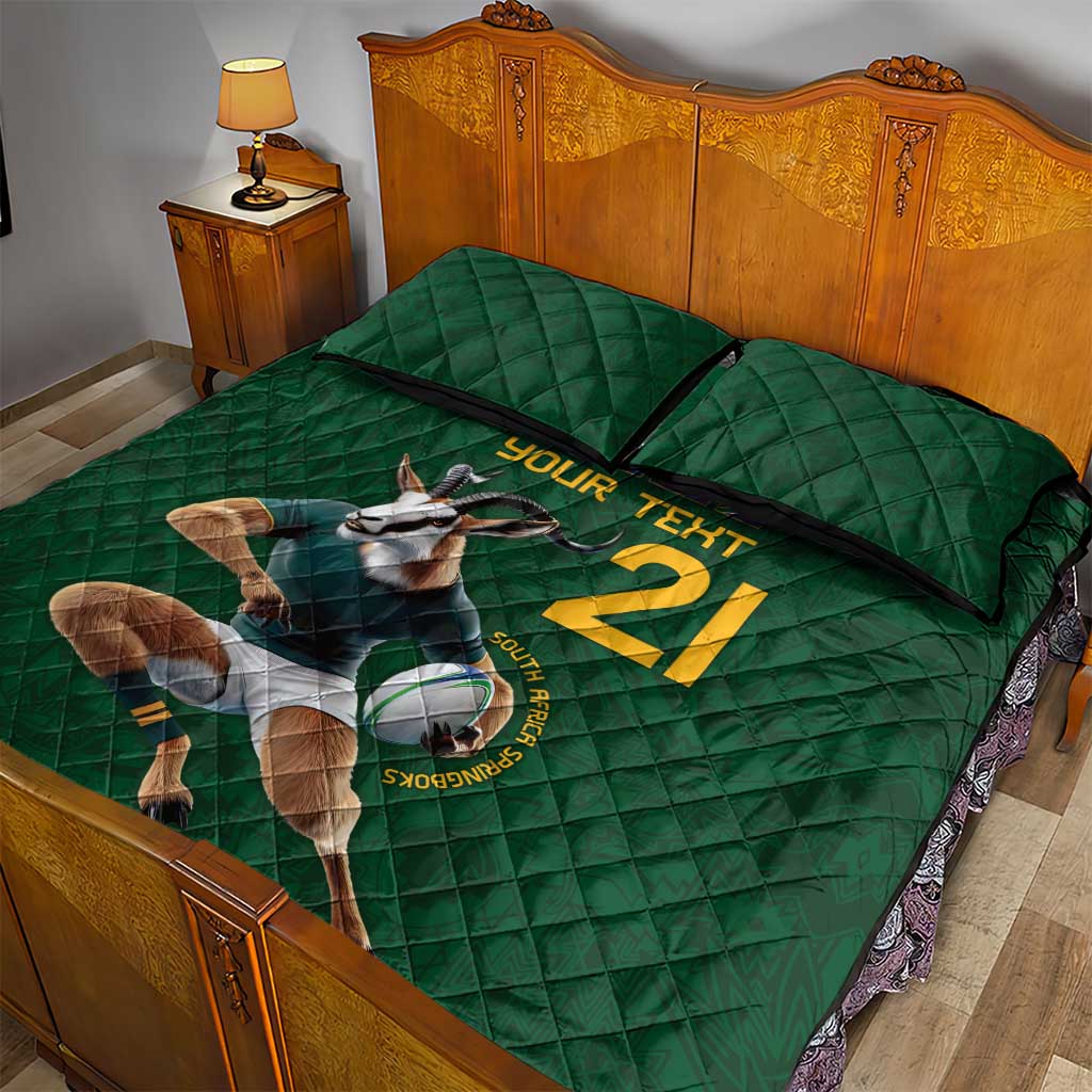 South Africa Rugby Custom Quilt Bed Set Glory Be To Springboks - African Pride