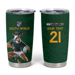 South Africa Rugby Custom Tumbler Cup Glory Be To Springboks - African Pride