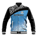 Botswana Cricket Custom Baseball Jacket Baggy Blues African Zebra Skins Pattern - African Pride