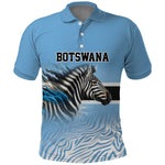 Botswana Independence Day 1966 Polo Shirt Tribal African Zebra Skins Pattern - African Pride