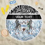Botswana Personalized Beach Blanket African Zebra Skins Pattern - African Pride