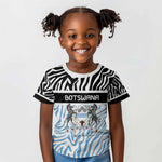 Botswana Personalized Kid T shirt African Zebra Skins Pattern - African Pride