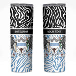 Botswana Personalized Skinny Tumbler African Zebra Skins Pattern - African Pride