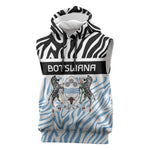 Botswana Personalized Sleeveless Hoodie African Zebra Skins Pattern - African Pride