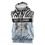 Botswana Personalized Sleeveless Zip Hoodie African Zebra Skins Pattern - African Pride