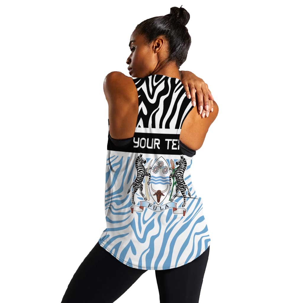 Botswana Personalized Women Racerback Tank African Zebra Skins Pattern - African Pride
