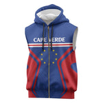 Custom Cape Verde Football Spirit Sleeveless Zip Hoodie Est 1979 - African Pride