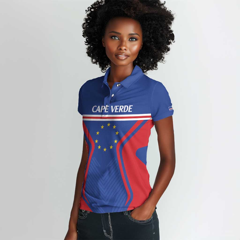Custom Cape Verde Football Spirit Women Polo Shirt Est 1979 - African Pride