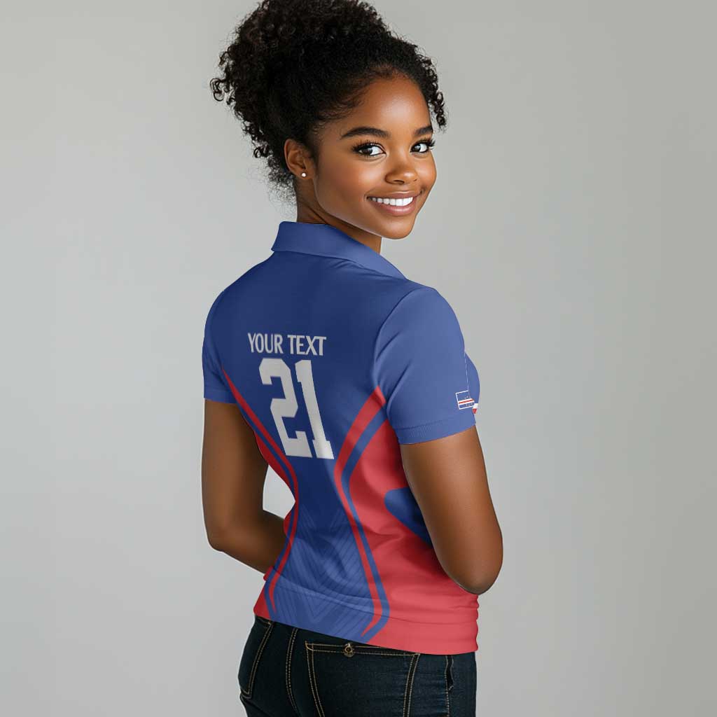 Custom Cape Verde Football Spirit Women Polo Shirt Est 1979 - African Pride
