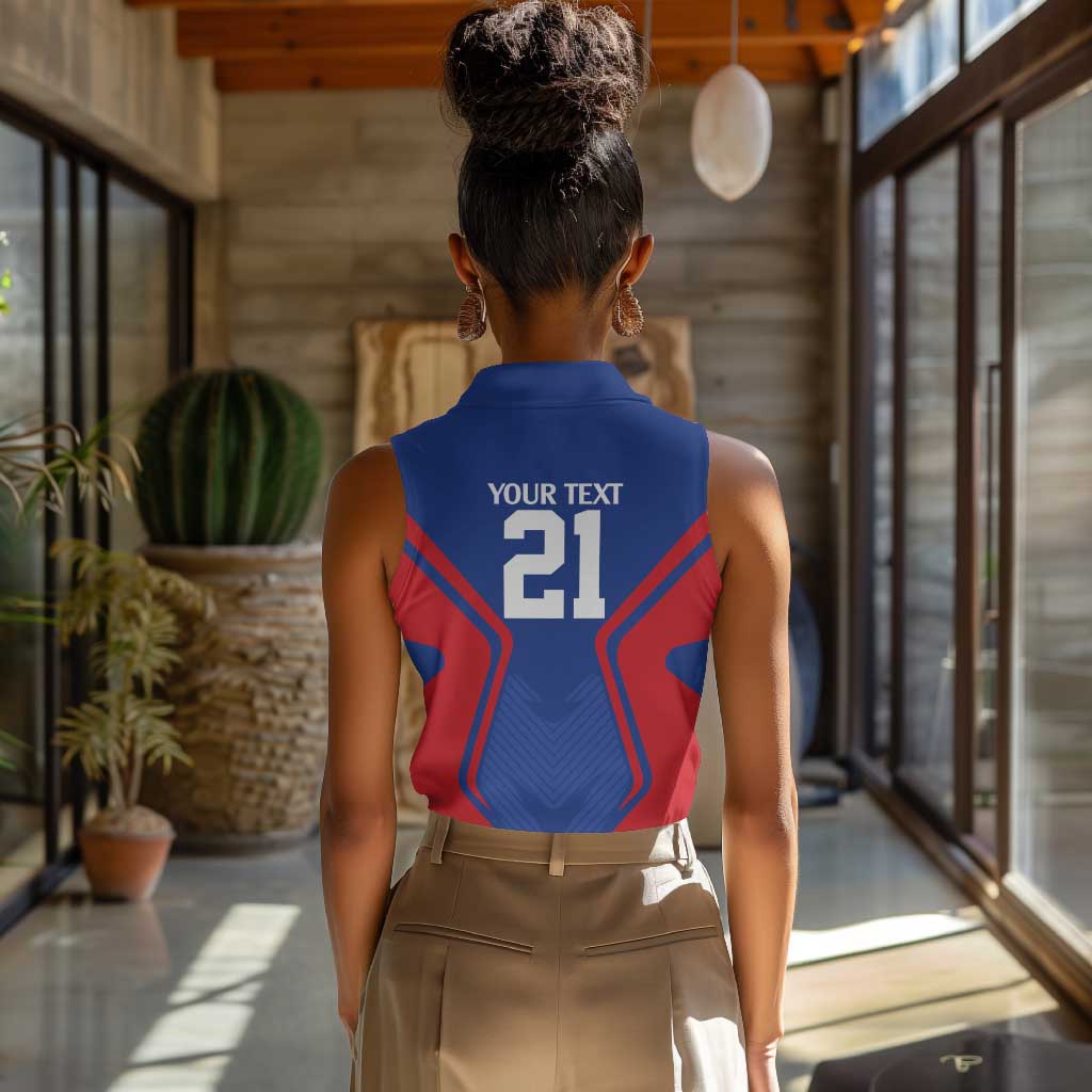 Custom Cape Verde Football Spirit Women Sleeveless Polo Shirt Est 1979 - African Pride