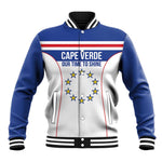 Custom Cape Verde Pride Baseball Jacket Blue Sharks Rising - African Pride