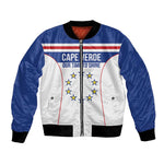 Custom Cape Verde Pride Bomber Jacket Blue Sharks Rising - African Pride