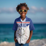 Custom Cape Verde Pride Kid Hawaiian Shirt Blue Sharks Rising - African Pride