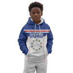 Custom Cape Verde Pride Kid Hoodie Blue Sharks Rising - African Pride