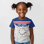 Custom Cape Verde Pride Kid T shirt Blue Sharks Rising - African Pride