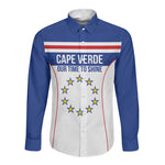Custom Cape Verde Pride Long Sleeve Button Shirt Blue Sharks Rising - African Pride