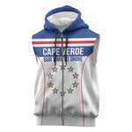 Custom Cape Verde Pride Sleeveless Zip Hoodie Blue Sharks Rising - African Pride