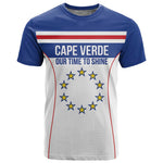 Custom Cape Verde Pride T shirt Blue Sharks Rising - African Pride