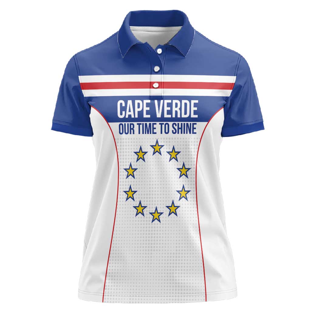 Custom Cape Verde Pride Women Polo Shirt Blue Sharks Rising - African Pride