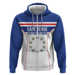 Custom Cape Verde Pride Zip Hoodie Blue Sharks Rising - African Pride