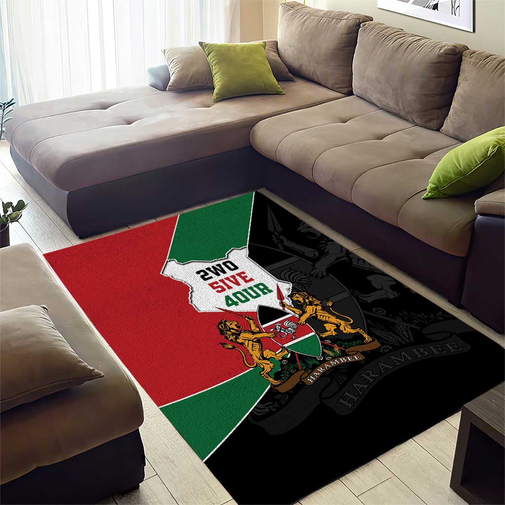 Kenya 254 Area Rug Kenyan Flag Map Double Lion Shield - African Pride