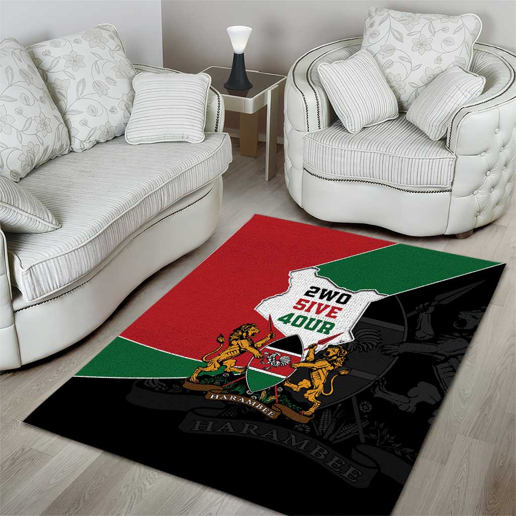 Kenya 254 Area Rug Kenyan Flag Map Double Lion Shield - African Pride