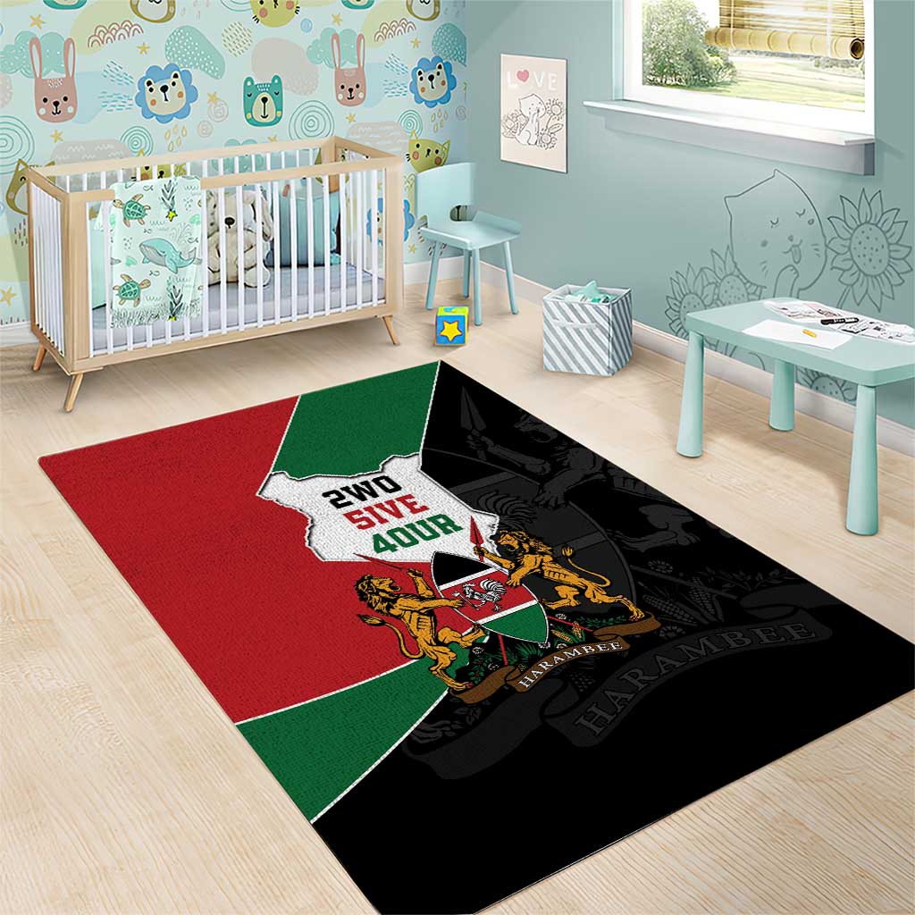 Kenya 254 Area Rug Kenyan Flag Map Double Lion Shield - African Pride