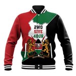 Kenya 254 Baseball Jacket Kenyan Flag Map Double Lion Shield - African Pride