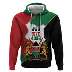 Kenya 254 Hoodie Kenyan Flag Map Double Lion Shield - African Pride