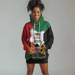 Kenya 254 Hoodie Dress Kenyan Flag Map Double Lion Shield - African Pride
