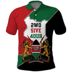 Kenya 254 Polo Shirt Kenyan Flag Map Double Lion Shield - African Pride