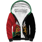Kenya 254 Sherpa Hoodie Kenyan Flag Map Double Lion Shield - African Pride