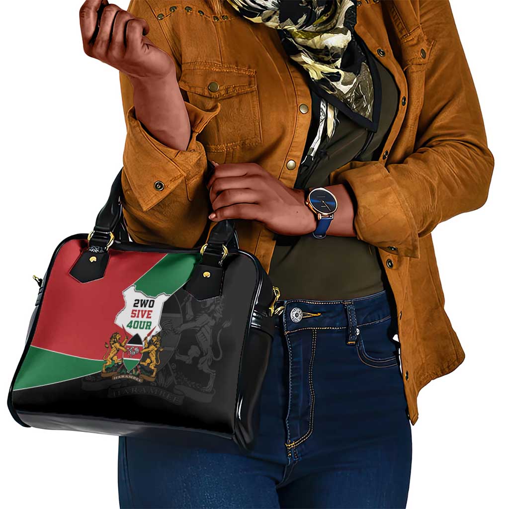 Kenya 254 Shoulder Handbag Kenyan Flag Map Double Lion Shield - African Pride