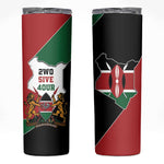 Kenya 254 Skinny Tumbler Kenyan Flag Map Double Lion Shield - African Pride