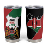 Kenya 254 Tumbler Cup Kenyan Flag Map Double Lion Shield - African Pride