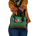 Custom Cricket Africa Kenya Shoulder Handbag Green Lion Head with Kenyan Pattern - African Pride