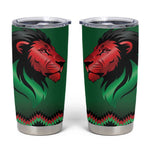 Custom Cricket Africa Kenya Tumbler Cup Green Lion Head with Kenyan Pattern - African Pride