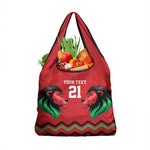 Custom Cricket Africa Kenya Grocery Bag Red Lion Head with Kenyan Pattern - African Pride