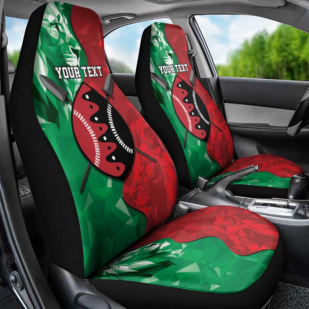 Personalized Kenya Maasai Shield Car Seat Cover Green Red Kenyan Lion Half Style - African Pride